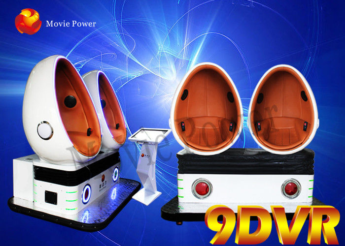 العاب مضحكة متنزه المعدات 2 مقعد 9d Vr محاكاة الواقع الافتراضي مقاعد مزدوجة البيض السينما