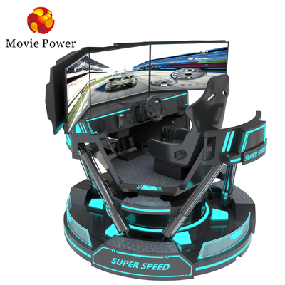 VR 3 شاشة سباق السيارات محاكي الواقع الافتراضي 6-Dof السيارات السوداء سباق لعبة آلة 5d السيارات القيادة