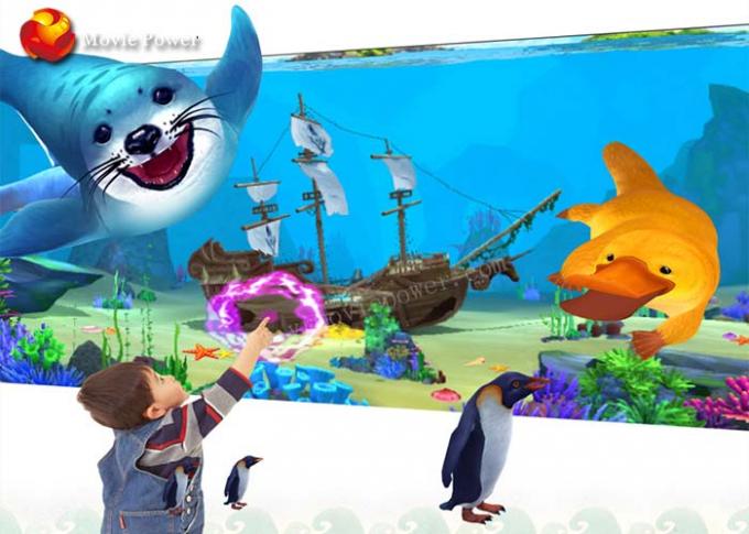 VR Amusement Park داخلي التفاعلية الإسقاط الأطفال لعبة الرسم آلة 1.5 KW 0