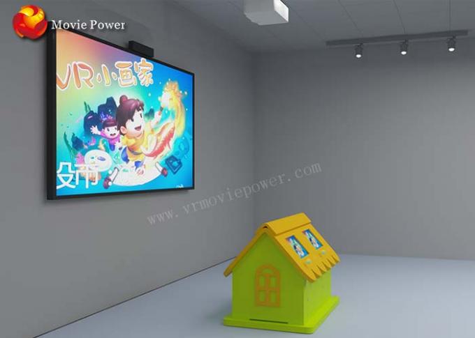 VR Amusement Park داخلي التفاعلية الإسقاط الأطفال لعبة الرسم آلة 1.5 KW 1