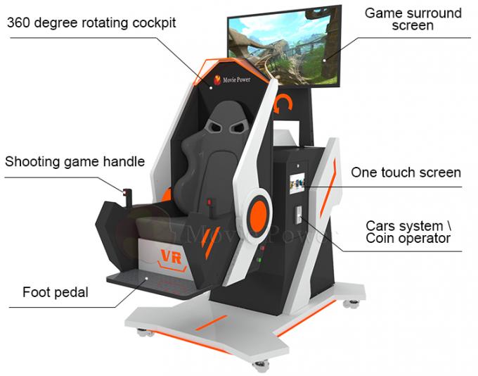 VR 360 درجة الدورية معدات الترفيه 9d Flight Simulator Arcade Machine 1