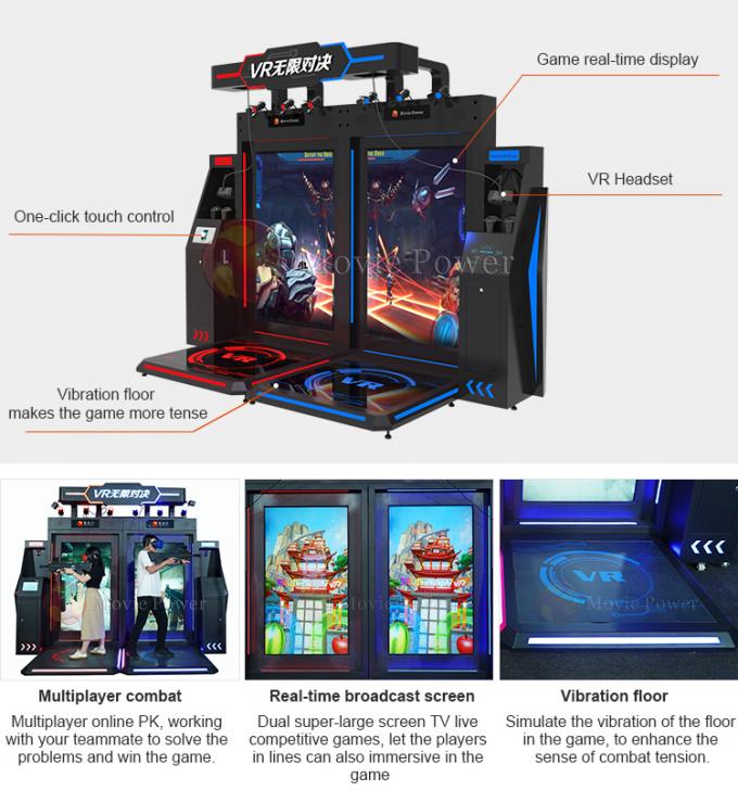 معدات ألعاب داخلية للتسلية 2 لاعبين 9d Vr Interactive Shooter Gaming Machine 0