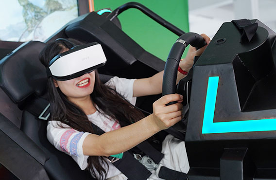 غامرة الإسقاط الداخلي VR Roller Coaster 360 Simulator آلة لعبة تسلية 0