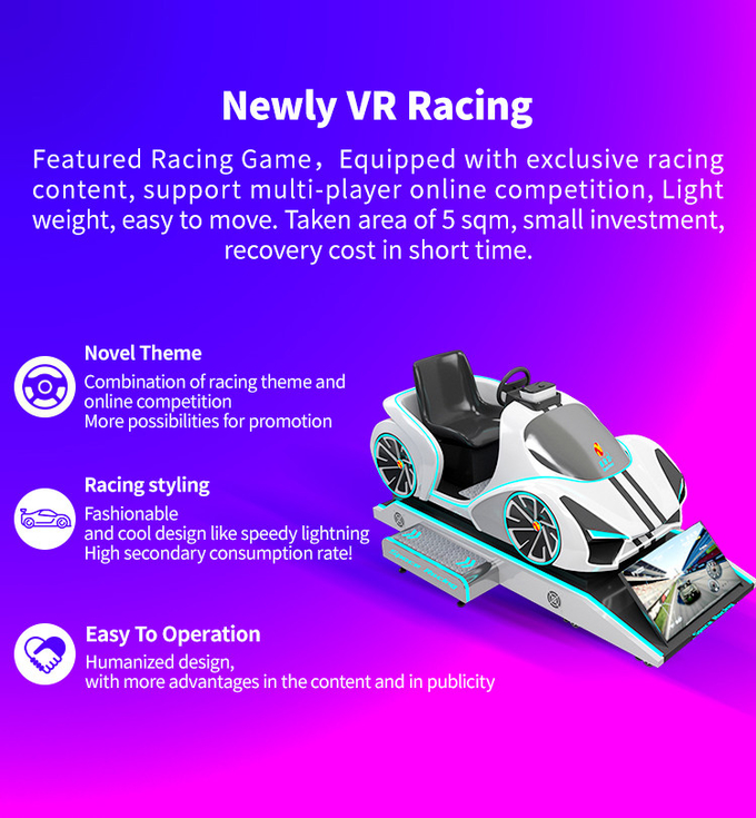 9d الواقع الافتراضي لتعليم قيادة السيارات محاكي قمرة القيادة مع آلة لعبة Motion Platform Vr Racing 1
