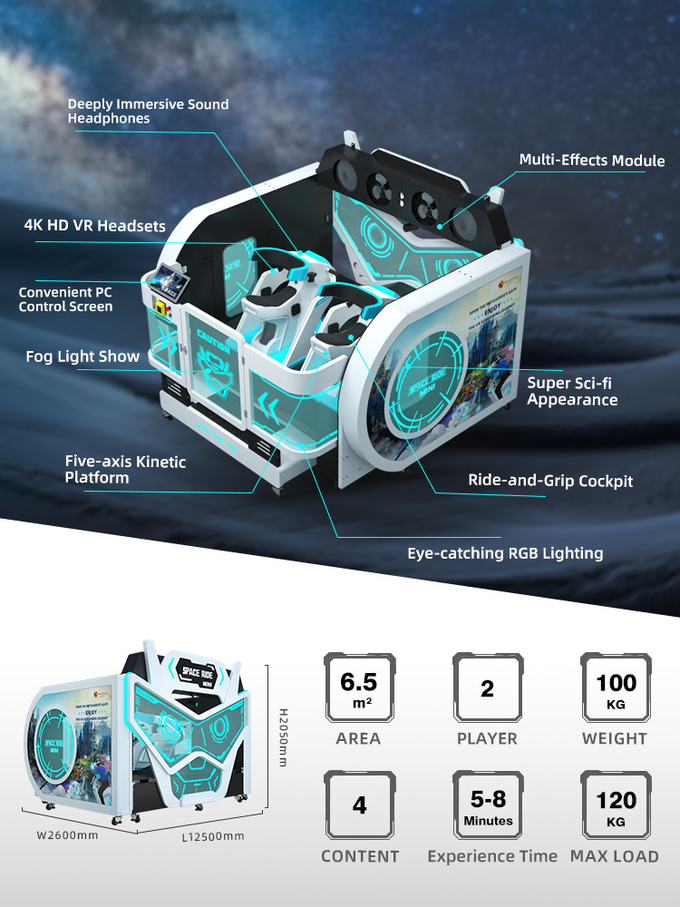 2 مقاعد VR محاكي الطيران Full Sense 9d سينما لعبة واقع افتراضي 1