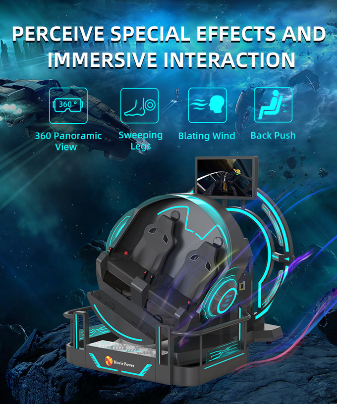 السيطرة الذكية VR 360 السينما الطائرة مقعدين 9D VR المحاكي التسلق 2
