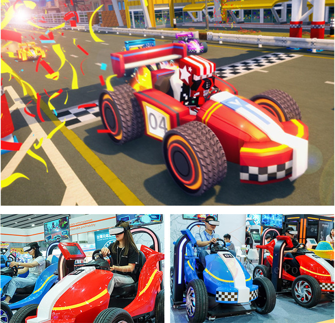 حديقة ألعاب VR Rides 9D Kids Racing Game Simulator عملة معدنية تعمل بالسيارة آلة الرقص 1