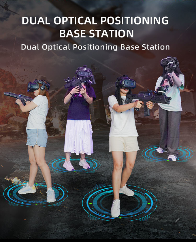 9d VR محاكي إطلاق النار Vr Room Vr منصة المشي ألعاب الواقع الافتراضي متعددة اللاعبين زومبي آلة العاب 4
