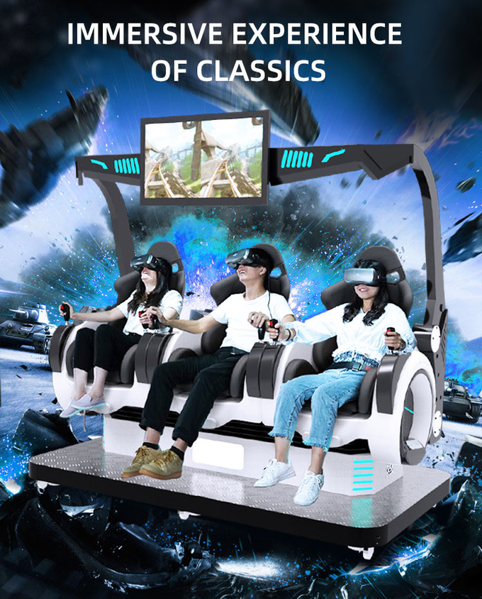 3 مقاعد محاكي الواقع الافتراضي عملة معدنية تشغيل آلة لعب 5D مقاعد سينما 9D 2