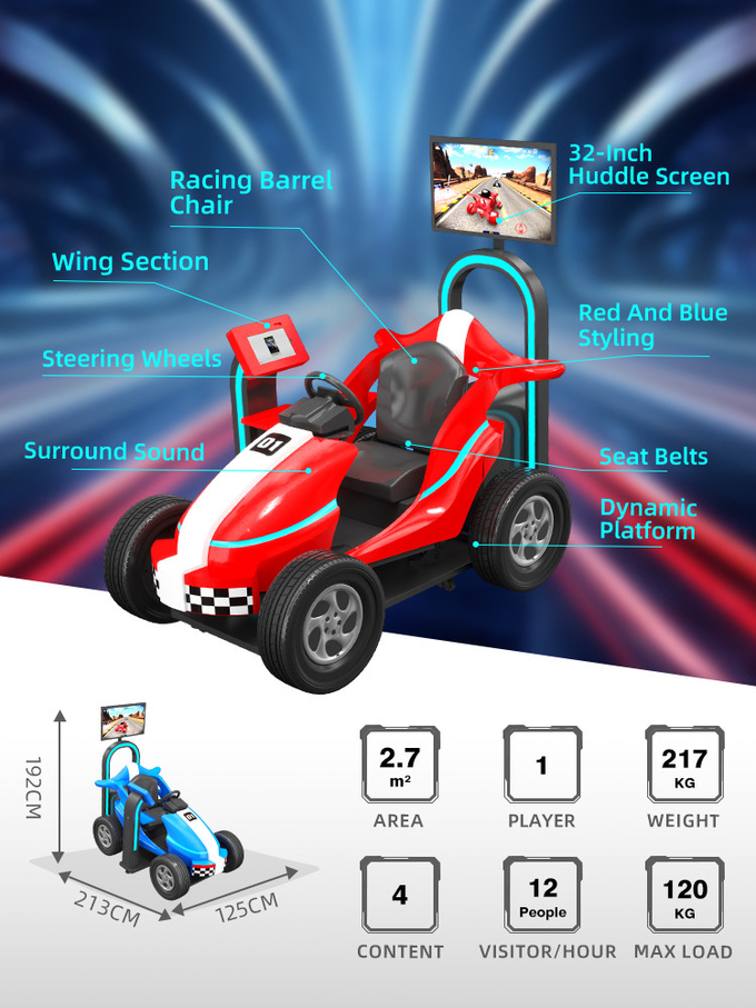 لعبة سباق السيارات 9D للأطفال محاكي القيادة في الواقع الافتراضي لمنتزه ترفيهي 1