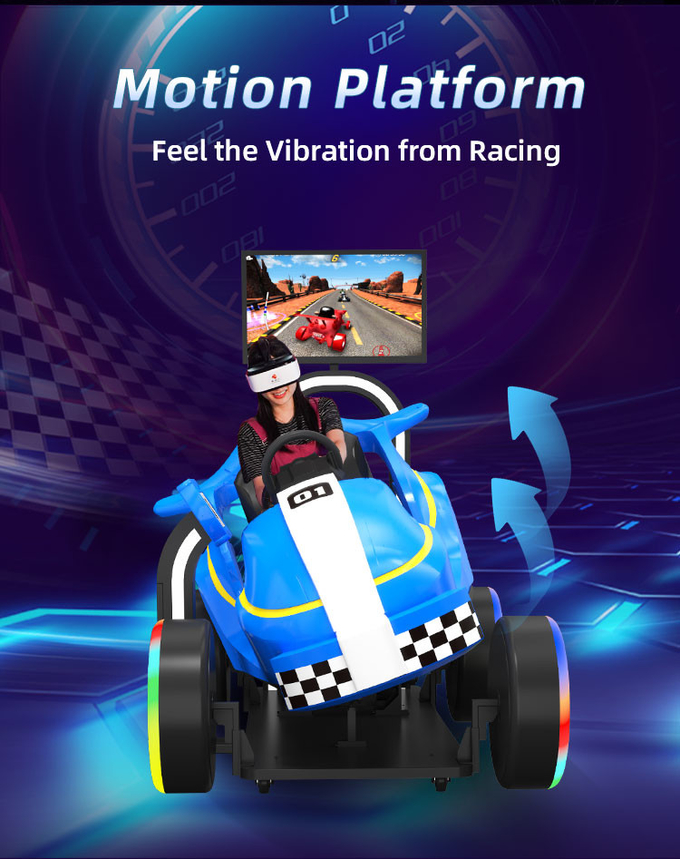لعبة سباق السيارات 9D للأطفال محاكي القيادة في الواقع الافتراضي لمنتزه ترفيهي 2