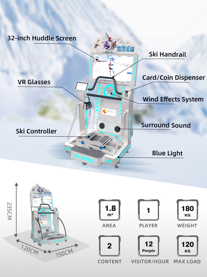 محاكي التزلج الداخلي محاكي التزلج على الجليد محاكي الواقع الافتراضي 9d VR محاكي الآلات معدات منتزه ترفيهي 1