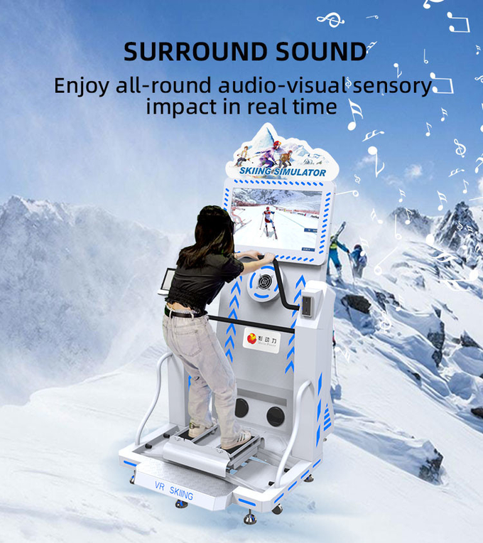 محاكي التزلج الداخلي محاكي التزلج على الجليد محاكي الواقع الافتراضي 9d VR محاكي الآلات معدات منتزه ترفيهي 4