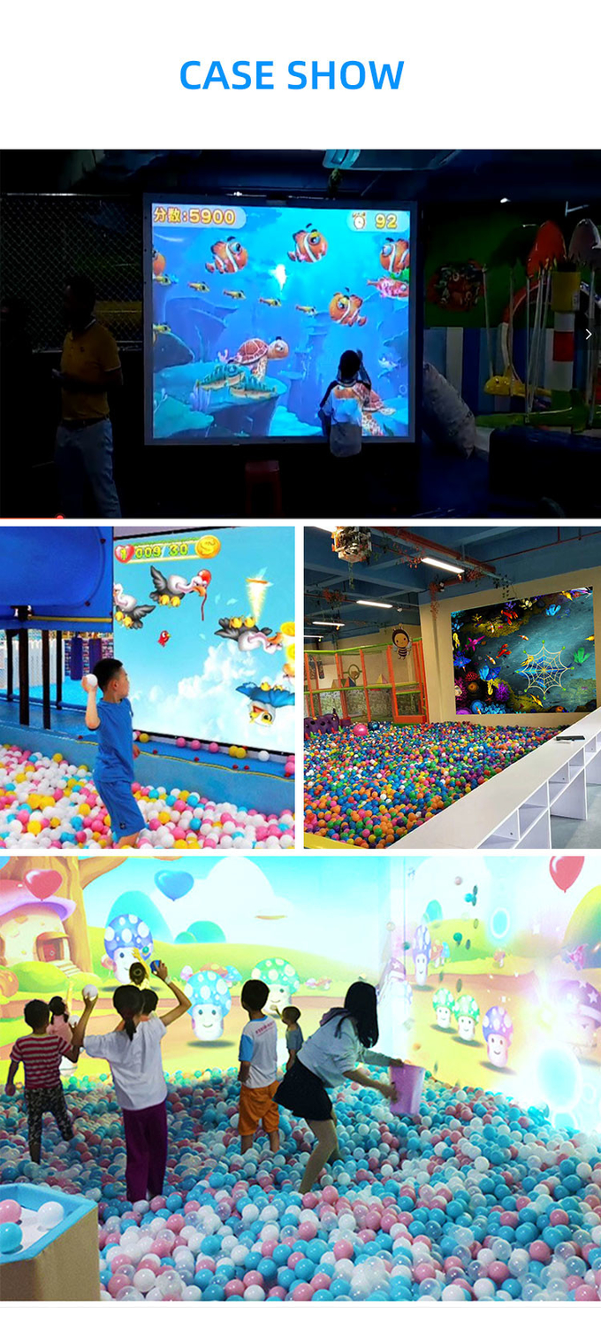 ألعاب التصوير الجداري للأطفال حديقة ألعاب داخلية 3D لعبة كرة تفاعلية للأطفال 7