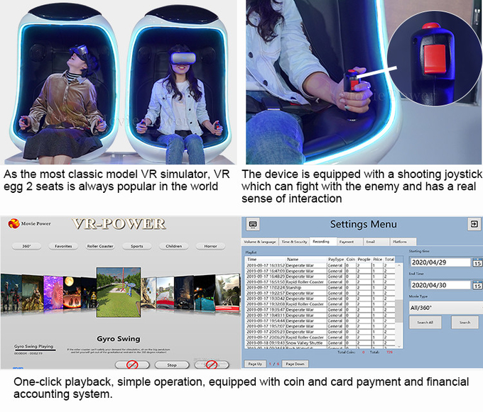 منتزه ترفيهي Vr 9D محاكي الحركة لعبة تفاعلية 9D VR الواقع الافتراضي بيض Vr كرسي السينما 4