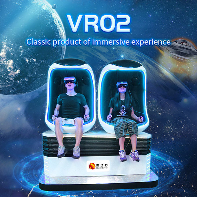 منتزه ترفيهي Vr 9D محاكي الحركة لعبة تفاعلية 9D VR الواقع الافتراضي بيض Vr كرسي السينما 0