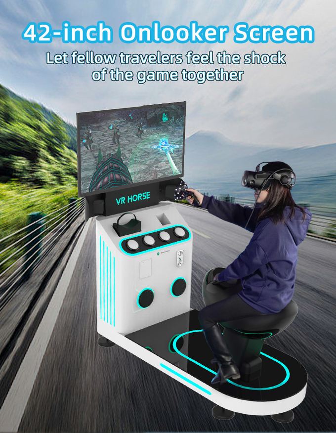 1 لاعب 9D محاكي الواقع الافتراضي ركوب الخيل VR آلة اللعب العملة تعمل 4