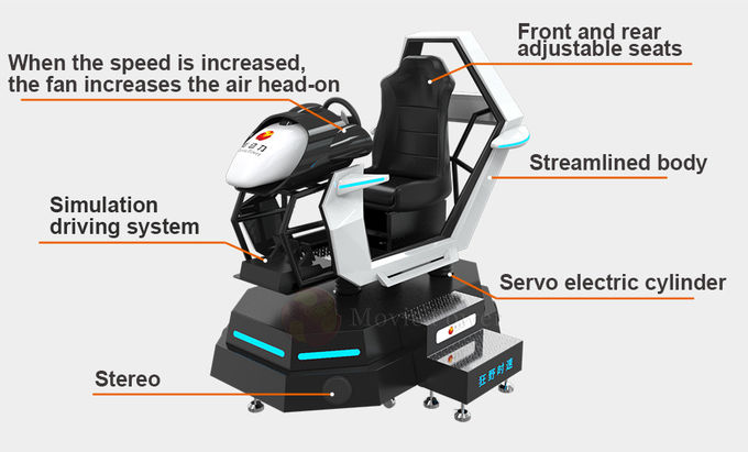 محاكي VR يدور 360 محاكي سيارة سباقات محاكي ركوب ترفيهي محاكي ألعاب القيادة 3