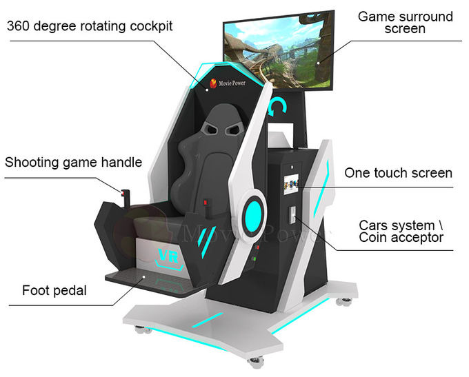 VR 360 Rotation Simulator VR Chair مع 50 كرسي دوران للواقع الافتراضي 0