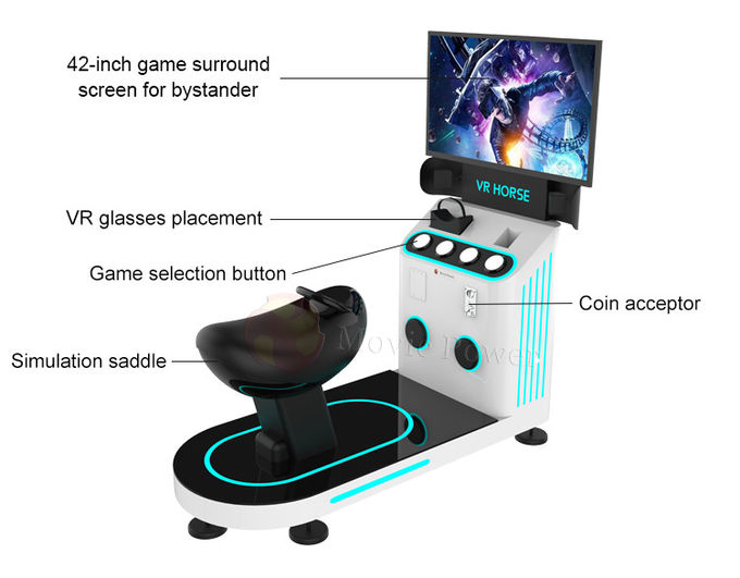 9D VR ركوب الخيل التفاعلي ، 9D السينما VR VR HTC Vive لعبة آلة أطفال سباق الخيل 0