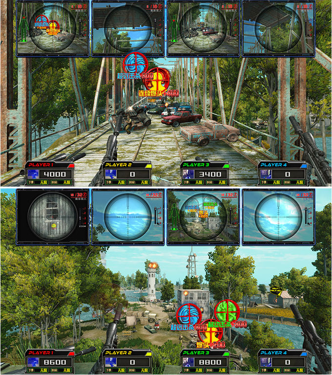 Theme Park 4 Player الواقع الافتراضي لعبة آلة 9d AR معدات لعبة الرماية 0