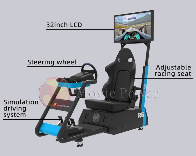 معدات سائق السيارة الصغيرة للألعاب الهيدروليكية VR Racing Simulator 0.5KW 2