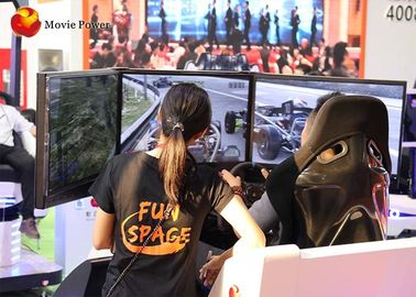 9D ثلاث شاشات Vr قيادة السيارات محاكي مع منصة ديناميكية