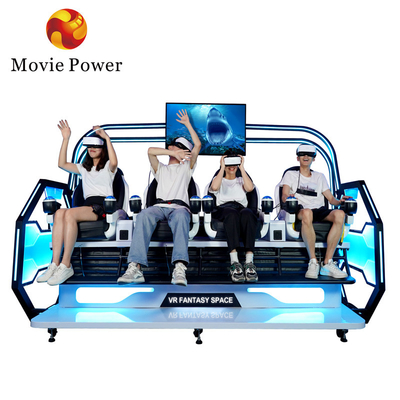 حديقة متعة التزلج 9d VR محاكي 4 لاعب آلة الرقص 9d VR كرسي السينما