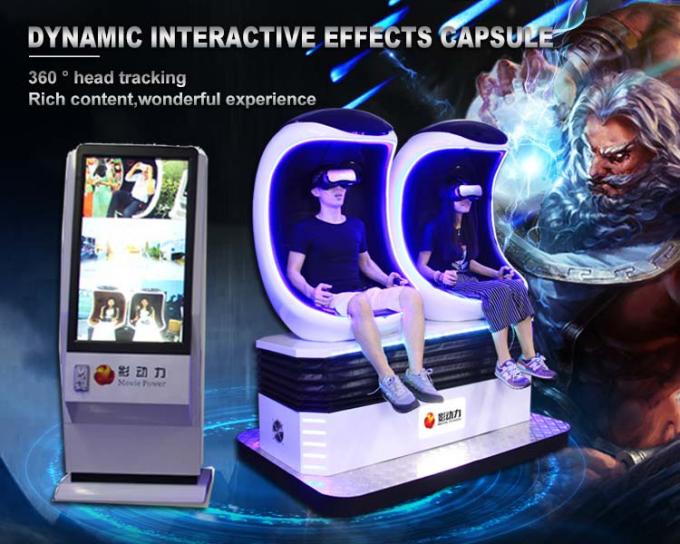 جهاز محاكاة الواقع الافتراضي 9d باللون الأبيض بمقعدين ، كرسي ألعاب الواقع الافتراضي ، و 2 منصة Dof Motion 0