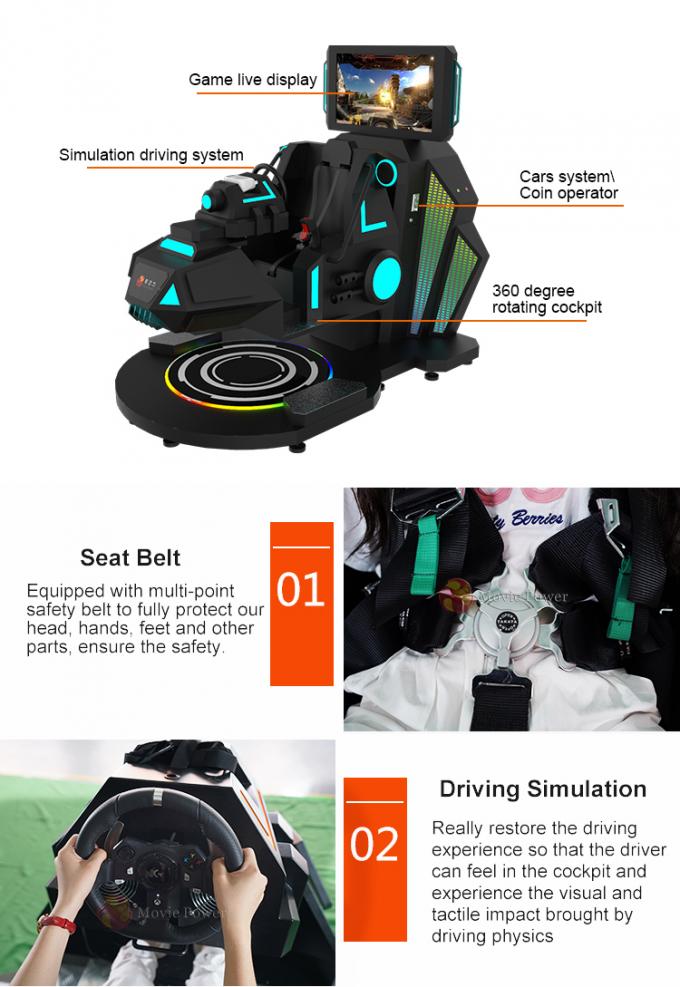 تصميم رائع 9D VR Cinema Electric 9D VR Simulator لعبة سباق السيارات 1