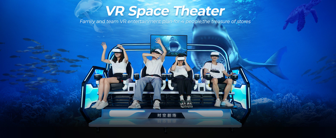 حديقة متعة التزلج 9d VR محاكي 4 لاعب آلة الرقص 9d VR كرسي السينما 0