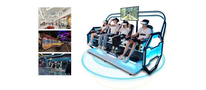 حديقة متعة التزلج 9d VR محاكي 4 لاعب آلة الرقص 9d VR كرسي السينما 5