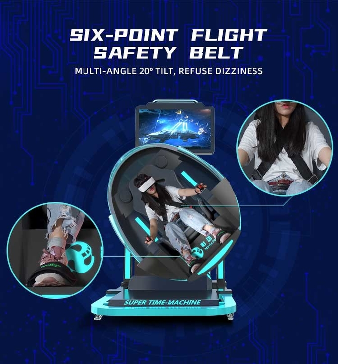 عملة انتهازي المحاكاة الواقعية الافتراضية 9D VR Super Time-Machine Fly Game Machine 8