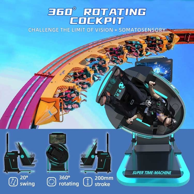 جهاز محاكاة الواقع الافتراضي التجاري 9D VR Super Time Machine يطير معدات اللعبة 5
