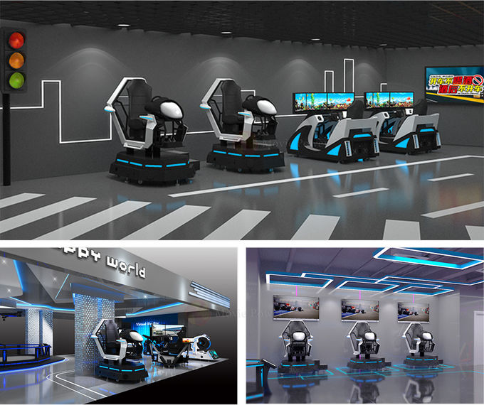 اربح المال 9D VR Racing Simulator Ride On Car Aracde Game Driving System F1 Motion Platform 0
